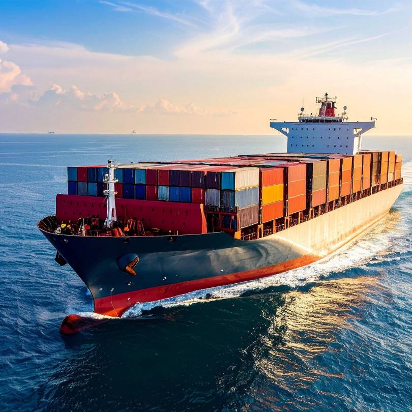 A container ship at sea